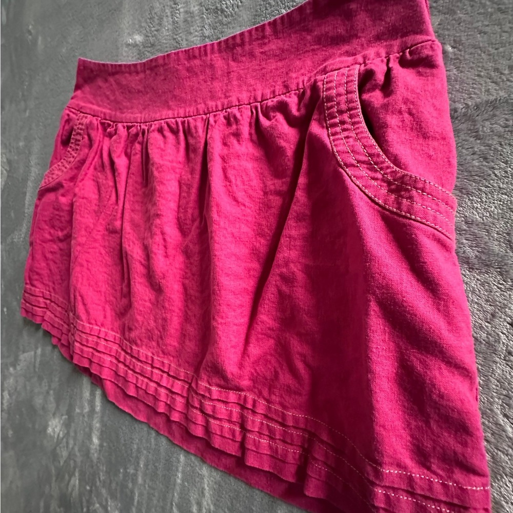 Wet Seal Women's XL Pink Linen Blend Mini Skirt Y2K Pockets Clueless